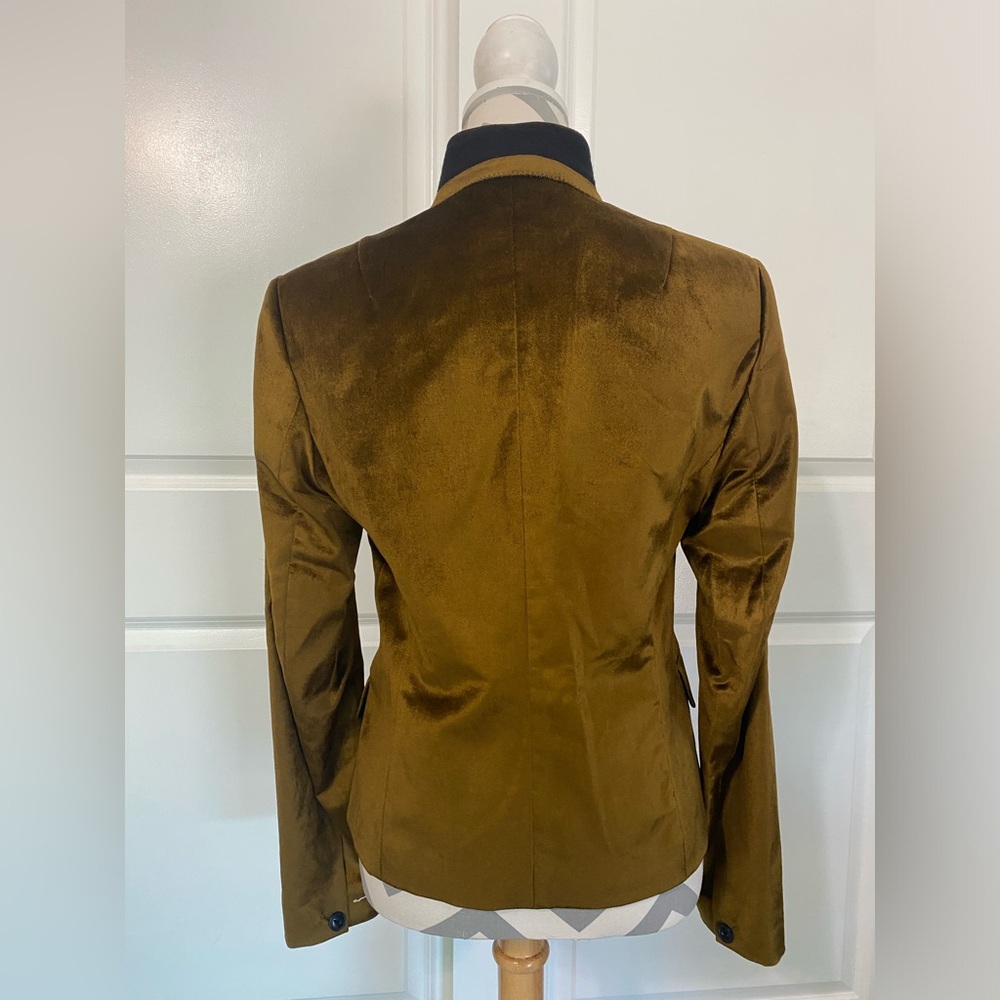 rag & bone Olive Green Velvet Military-Style Blazer - Picture 3 of 12